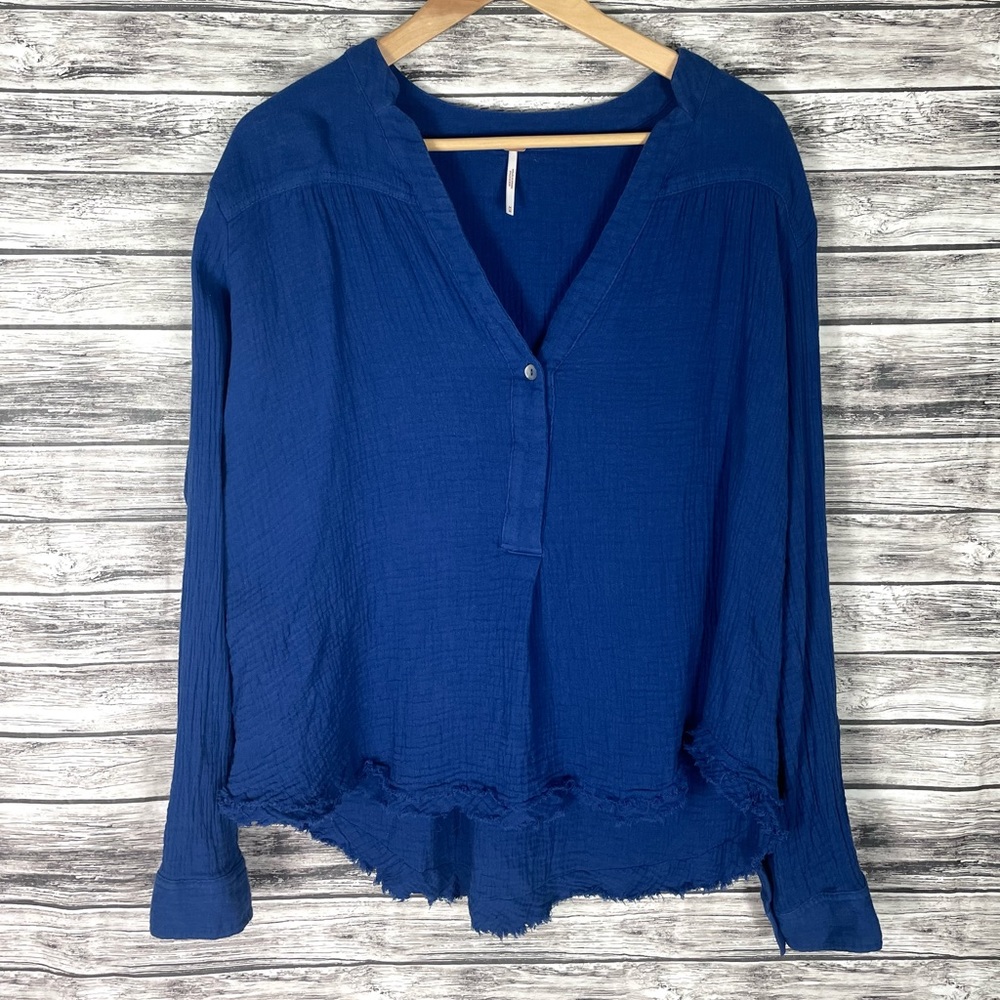 Free People Blue Long Sleeve - Medium